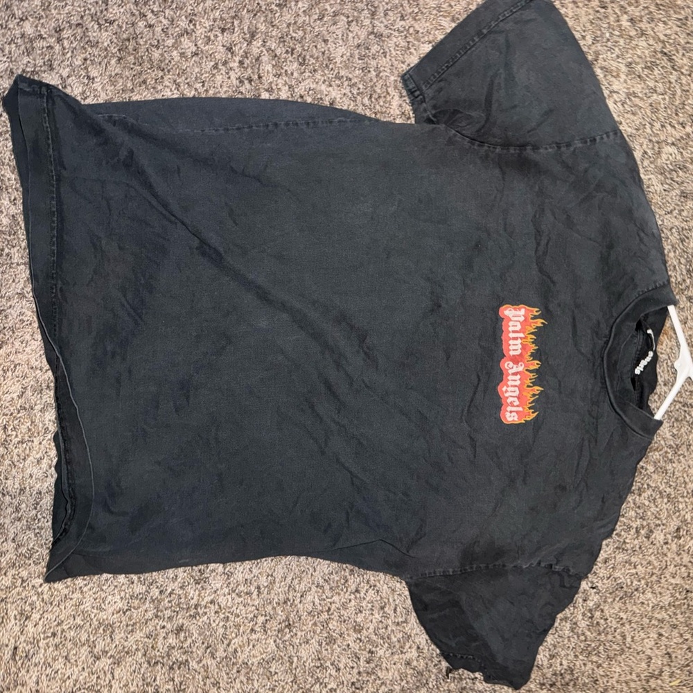 Palm Angels Black Short Sleeve Tee with Graphic